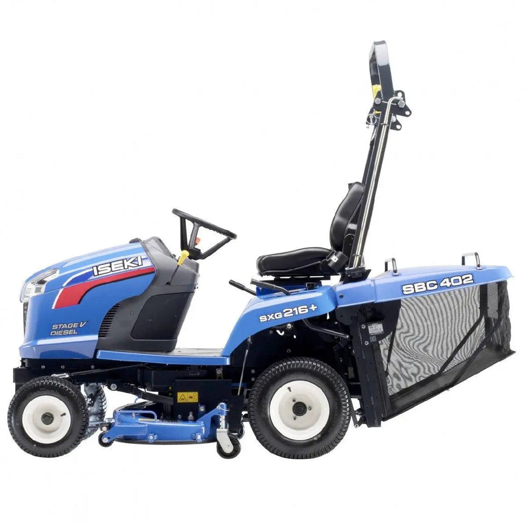 ISEKI SXG 216 M Diesel-Rasentraktor mit StVZO-Ausstattung und mechanischer Grasfangkorb-Entleerung