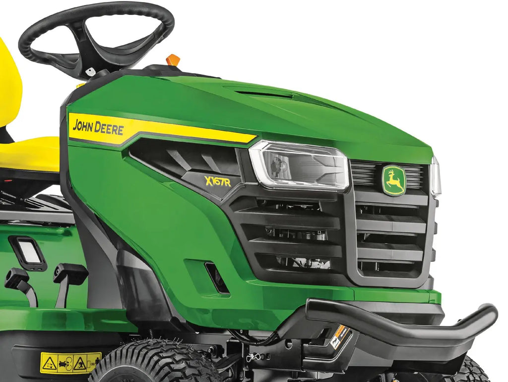 John Deere X167R Aufsitzrasenmäher mit 300-Liter-Fangkorb und Hydrostat-Antrieb