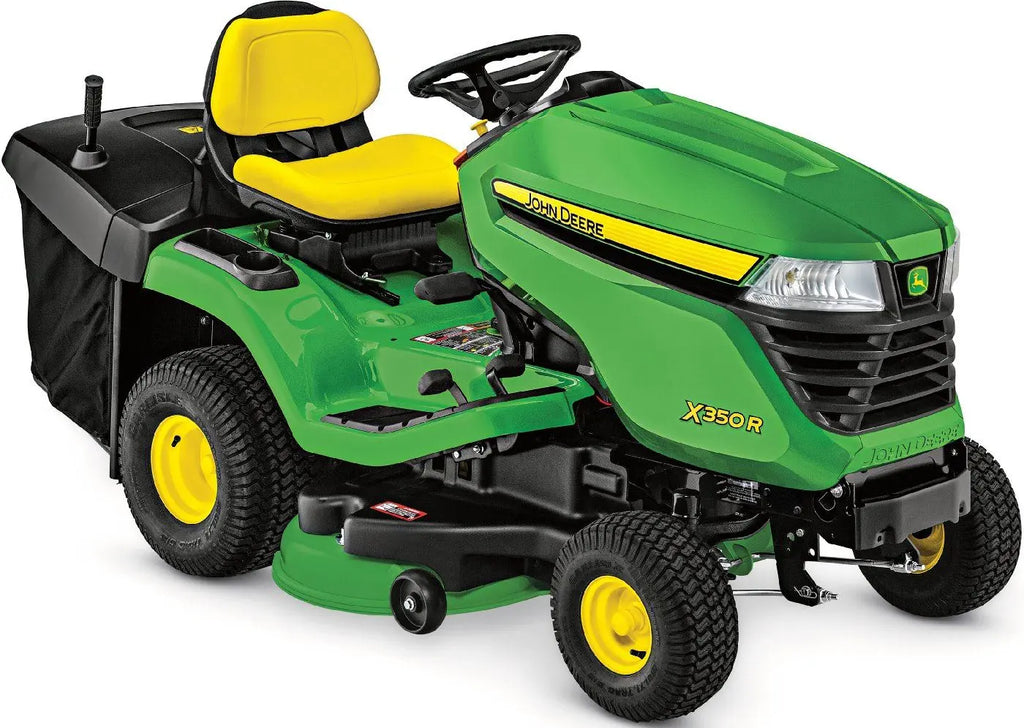 John Deere X350R Rasentraktor mit integriertem Heckfangsystem und hydrostatischem Antrieb