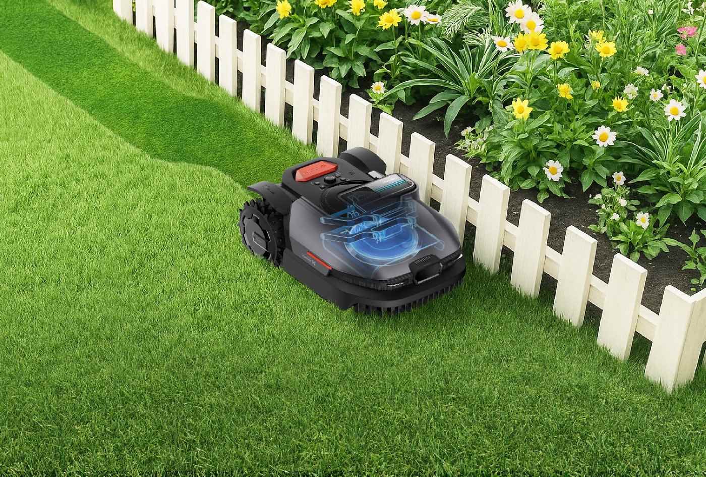NexLawn Vidar 1600 Mähroboter ohne Begrenzungskabel für große Rasenflächen bis 1.600 m²
