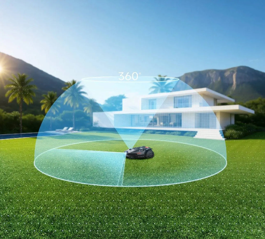 NexLawn Vidar 1600 Mähroboter ohne Begrenzungskabel für große Rasenflächen bis 1.600 m²