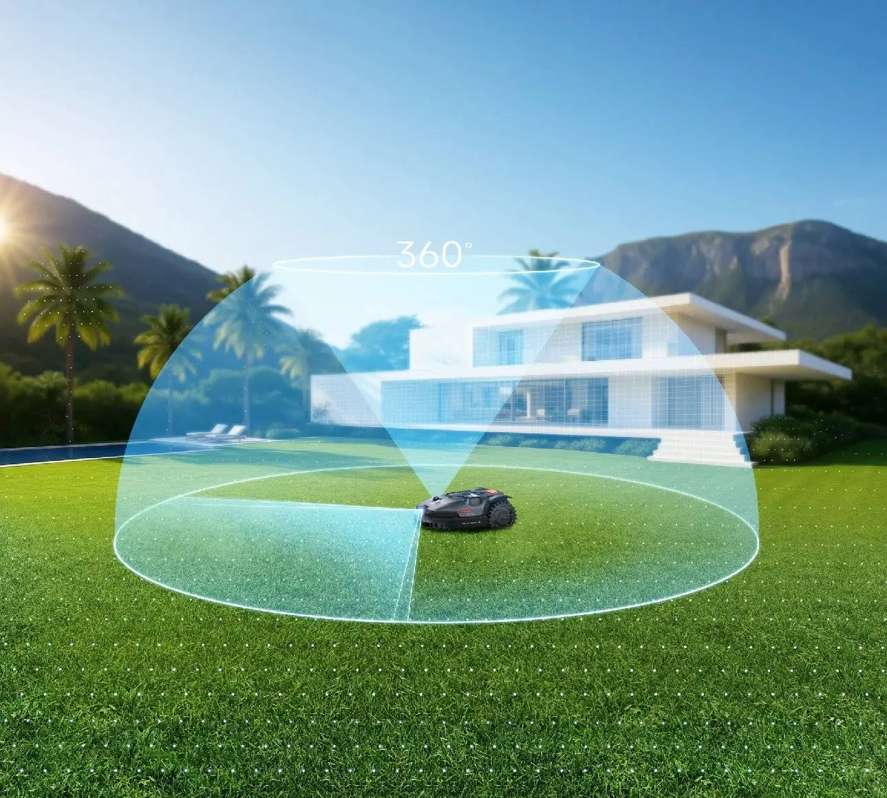 NexLawn Vidar 1600 Mähroboter ohne Begrenzungskabel für große Rasenflächen bis 1.600 m²
