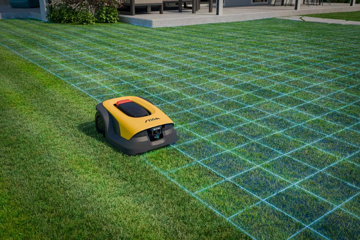 STIGA A 8V Mähroboter ohne Begrenzungskabel – Intelligente automatische Rasenpflege