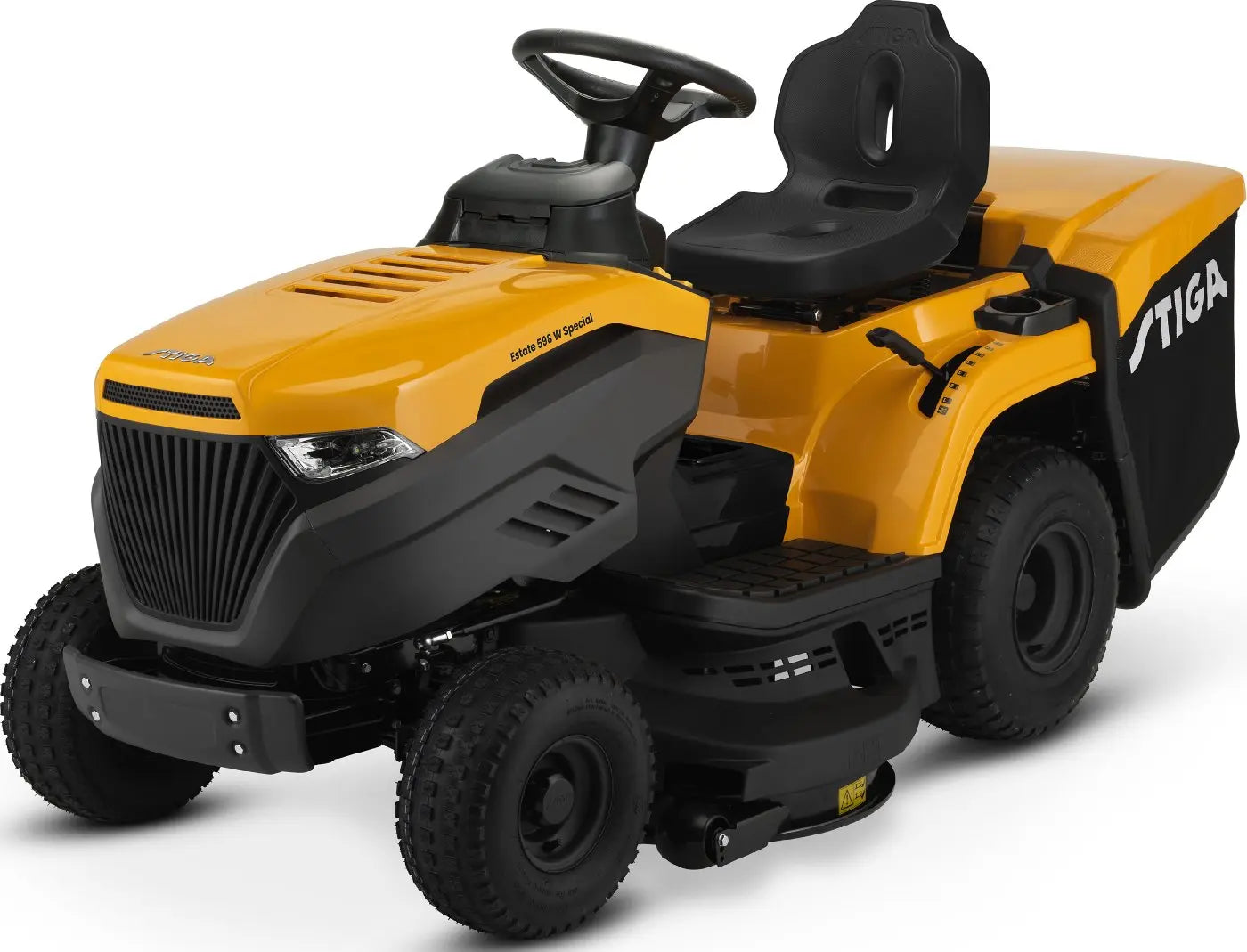 STIGA Estate 598 W Special HONDA Rasentraktor mit Mulchkit, Anhängerkupplung & Ladegerät – 98 cm Schnittbreite