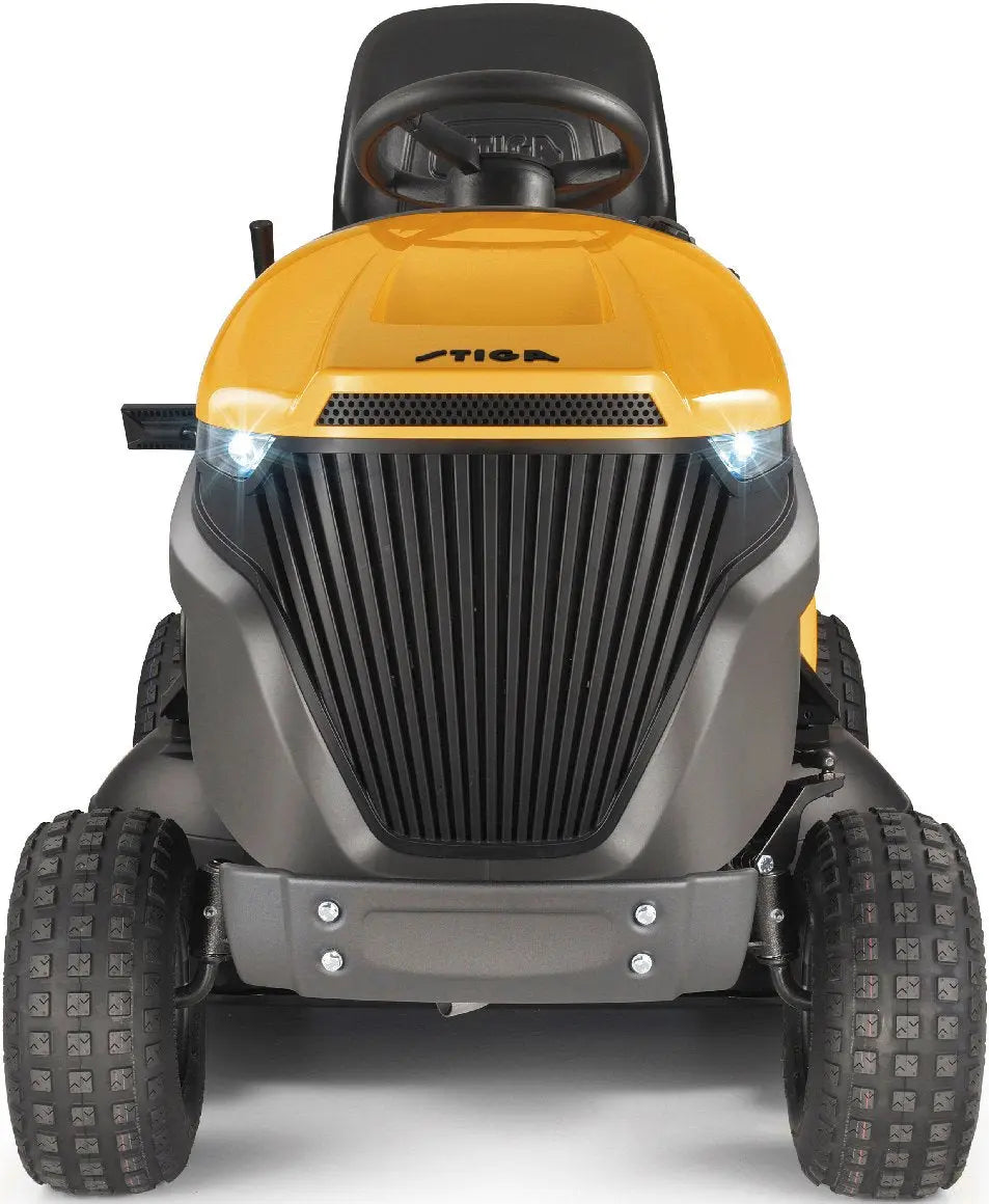 STIGA Estate 7102 W Rasentraktor mit Mulchkit, Anhängerkupplung & Batterieladegerät inklusive