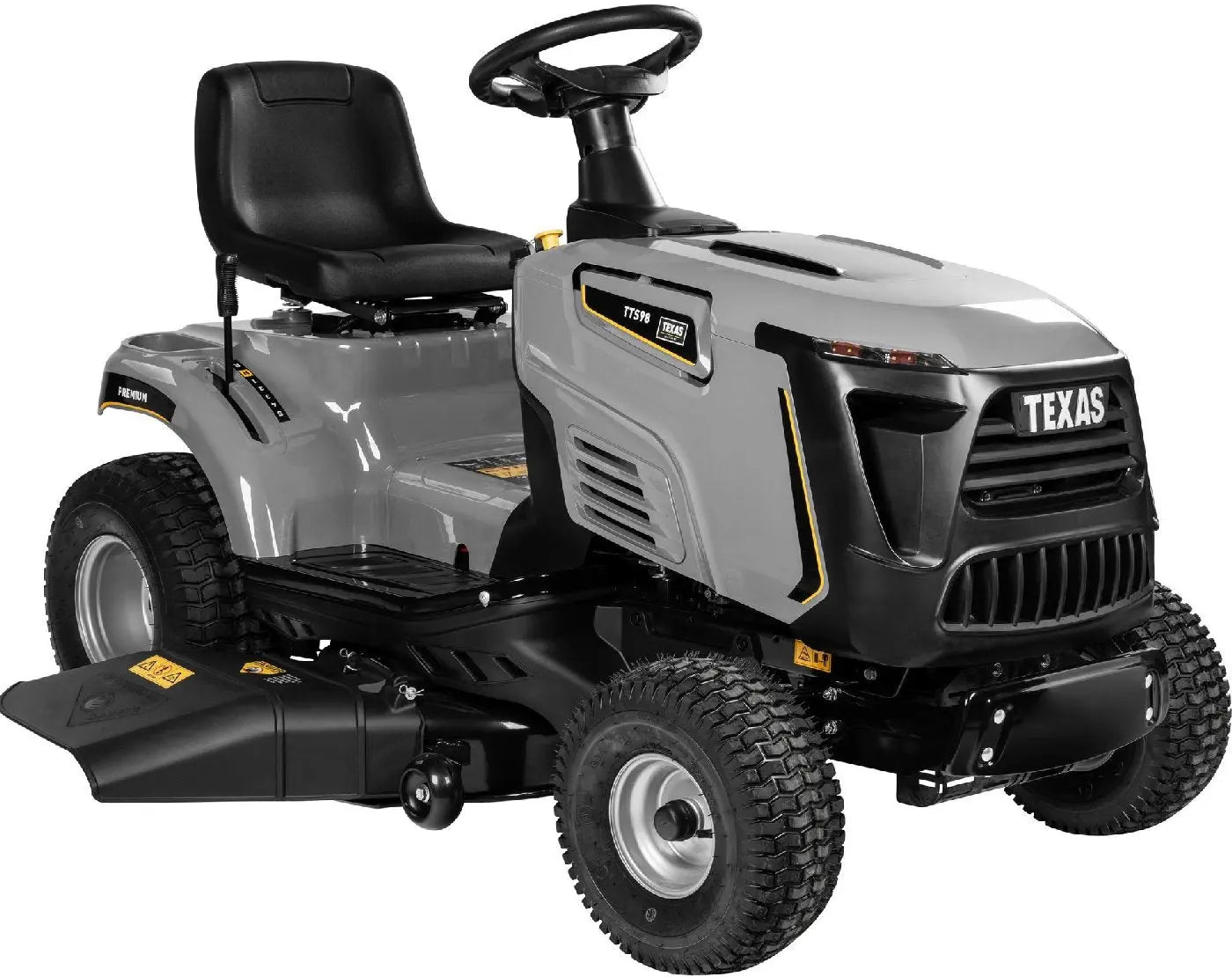 Texas Premium TTS98 Rasentraktor – Aufsitzmäher mit Seitenauswurf, 98 cm Schnittbreite und 12 PS Motor