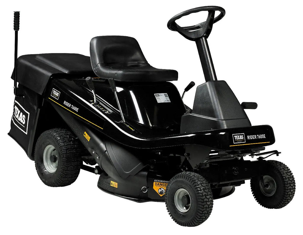 Texas Rider 7600E Aufsitzmäher 3-in-1 – Rasentraktor mit Mulchkit, Fangkorb und Heckauswurf