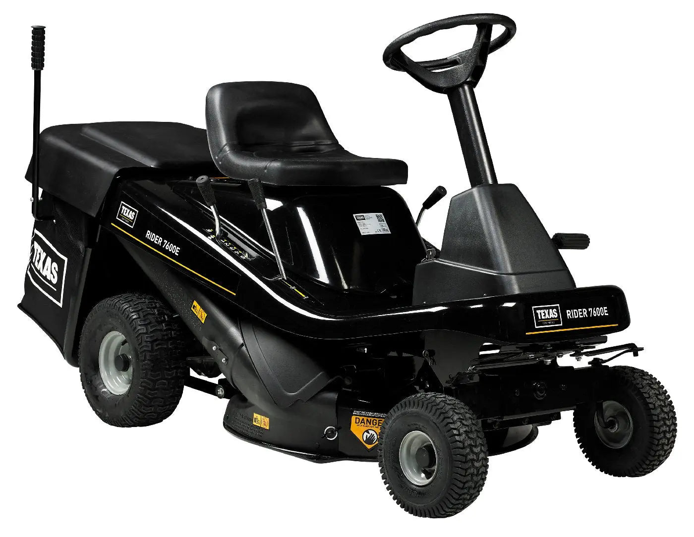 Texas Rider 7600E Aufsitzmäher 3-in-1 – Rasentraktor mit Mulchkit, Fangkorb und Heckauswurf