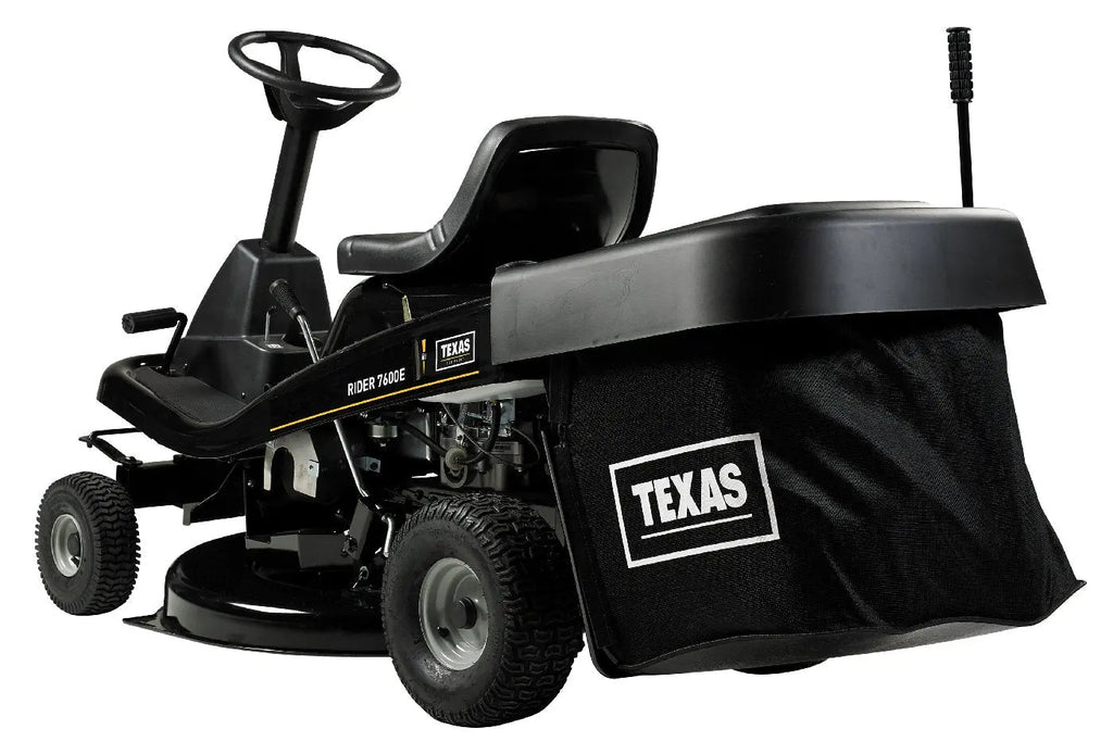 Texas Rider 7600E Aufsitzmäher 3-in-1 – Rasentraktor mit Mulchkit, Fangkorb und Heckauswurf